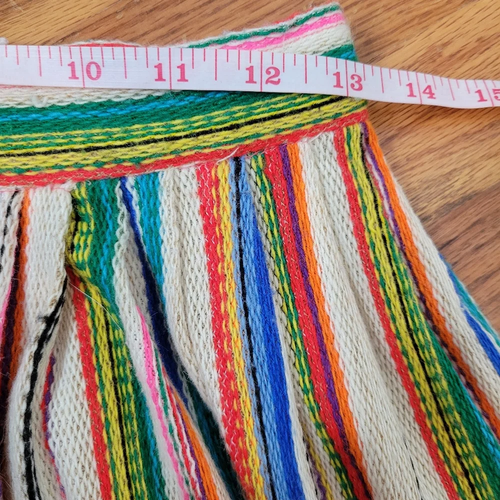 Vintage 1970s Hand Sewn Striped Long Maxi Skirt Surfer Girl Bohemian - Picture 9 of 13